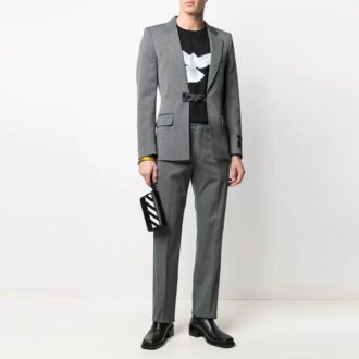 Pantalones largos grises con logotipo Off-White para hombre, temporada primavera-verano 2021