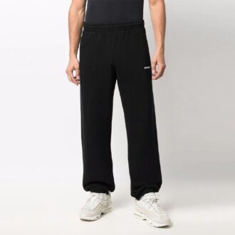 Pantalones largos holgados de estilo casual con estampado Off-White para hombre, temporada primavera-verano 2022, color negro