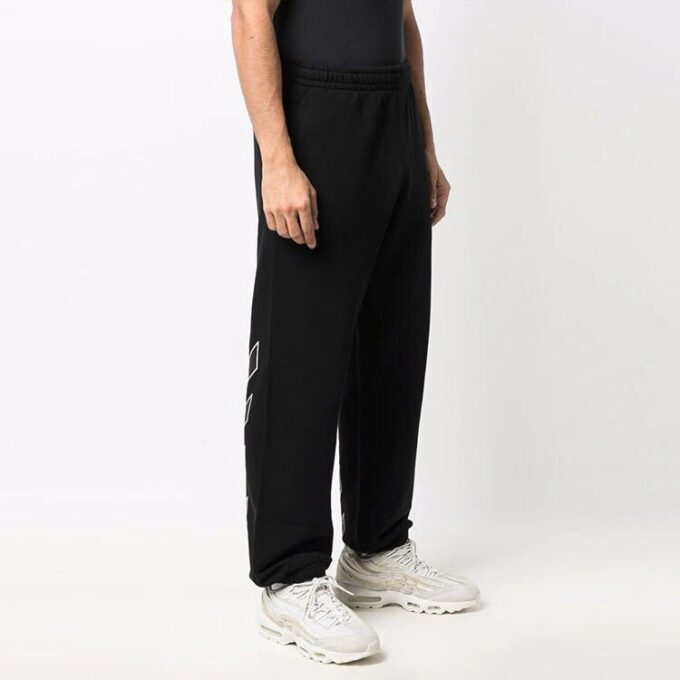 Pantalones largos holgados de estilo casual con estampado Off-White para hombre, temporada primavera-verano 2022, color negro