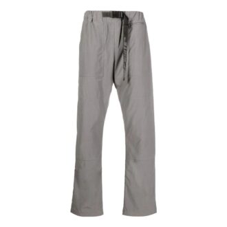 Pantalones largos informales con cinturón Off-White para hombre, colección Otoño-Invierno 2022, color liso, gris