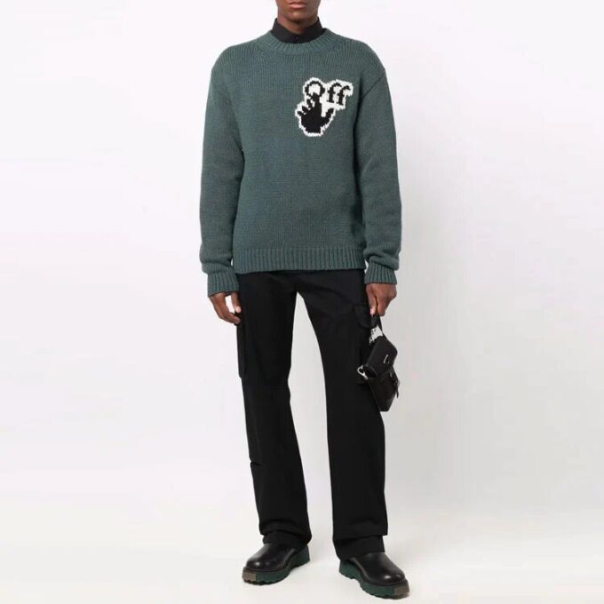 Pantalones largos informales de cargo de color liso para hombre Off-White FW21, corte holgado, negros