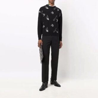 Pantalones largos informales de color liso para hombre Off-White FW21, color negro