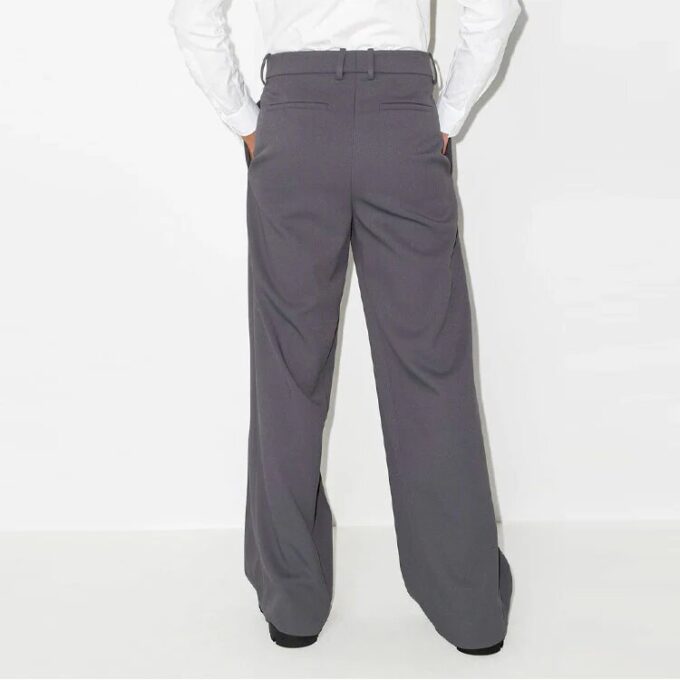 Pantalones largos informales de corte recto para hombre Off-White FW21, de color liso, corte holgado, gris
