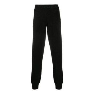 Pantalones largos informales de hombre Off-White con cintura elástica, de color liso, negros