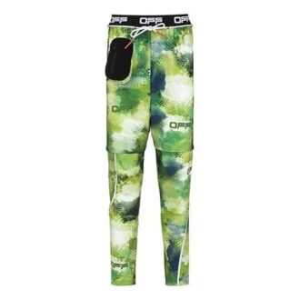Pantalones largos informales de hombre Off-White con estampado de camuflaje, color verde