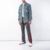 Pantalones largos informales de hombre Off-White con estampado de rayas, corte ajustado, color gris