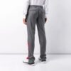 Pantalones largos informales de hombre Off-White con estampado de rayas, corte ajustado, color gris