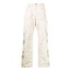 Pantalones largos informales de hombre Off-White con patrón geométrico y hebilla, corte holgado, color blanco