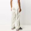 Pantalones largos informales de hombre Off-White con patrón geométrico y hebilla, corte holgado, color blanco