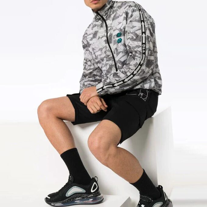 Pantalones largos informales desmontables con estampado de letras, versión estándar, negros