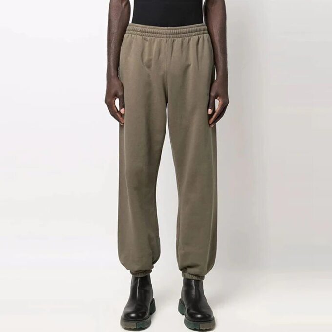 Pantalones largos informales holgados de color liso Off-White para hombre, temporada primavera-verano 2022, color verde