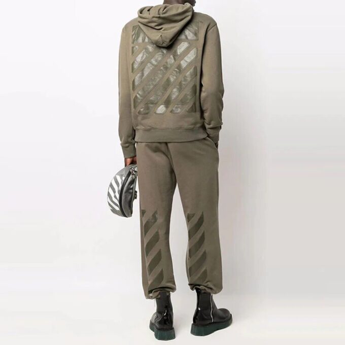 Pantalones largos informales holgados de color liso Off-White para hombre, temporada primavera-verano 2022, color verde