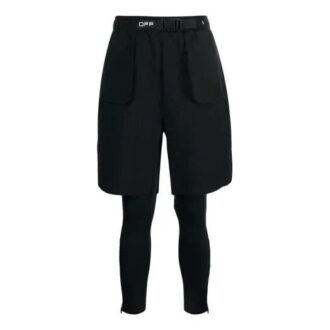 Pantalones largos informales Off-White para hombre con estampado de letras, corte ajustado, color negro