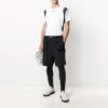 Pantalones largos informales Off-White para hombre con estampado de letras, corte ajustado, color negro