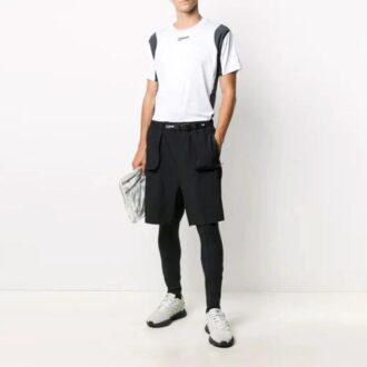 Pantalones largos informales Off-White para hombre con estampado de letras, corte ajustado, color negro