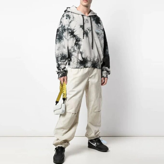 Pantalones largos informales para hombre Off-White, corte holgado, color beige