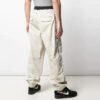 Pantalones largos informales para hombre Off-White, corte holgado, color beige