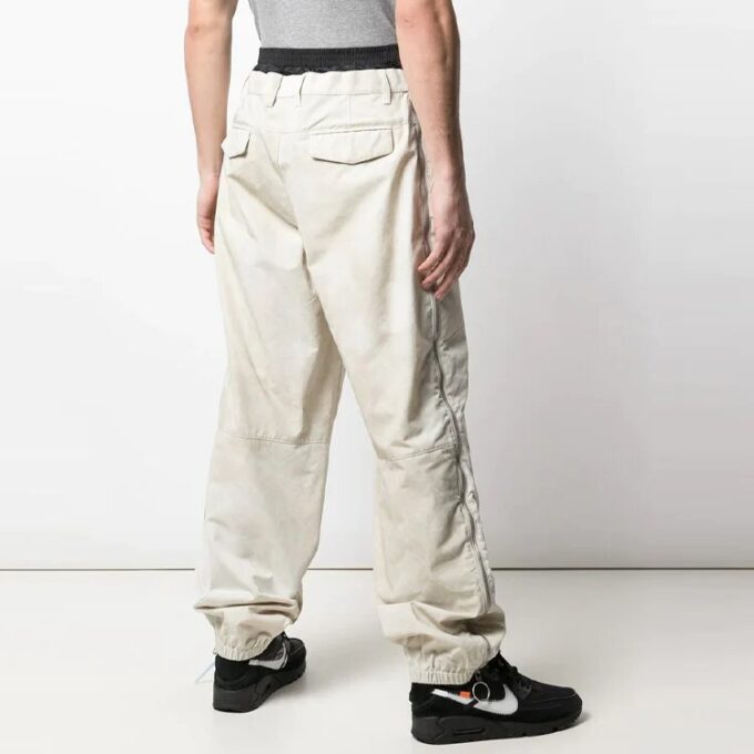 Pantalones largos informales para hombre Off-White, corte holgado, color beige