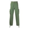 Pantalones largos rectos holgados con múltiples bolsillos, color verde