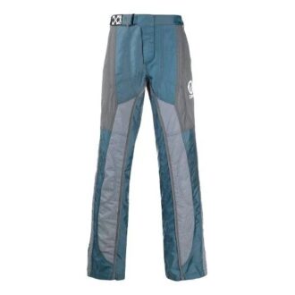 Pantalones largos rectos informales con costuras, versión azul