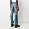 Pantalones largos rectos informales con costuras, versión azul