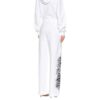 Pantalones largos unisex con grafitis, blancos