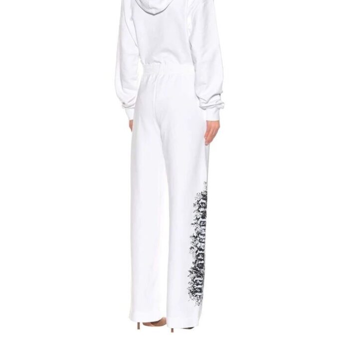 Pantalones largos unisex con grafitis, blancos