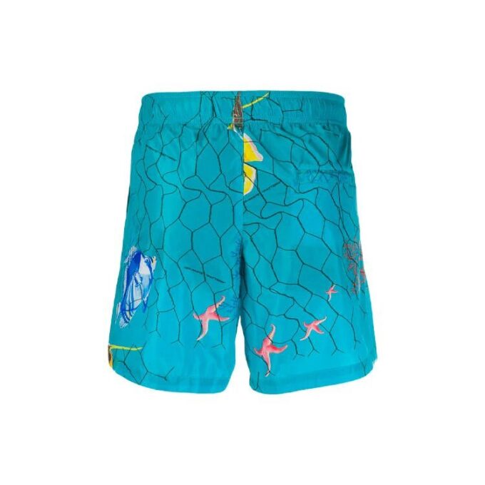 Pantalones Off-White para hombre de la colección primavera-verano 2021 con estampado pequeño en azul lago
