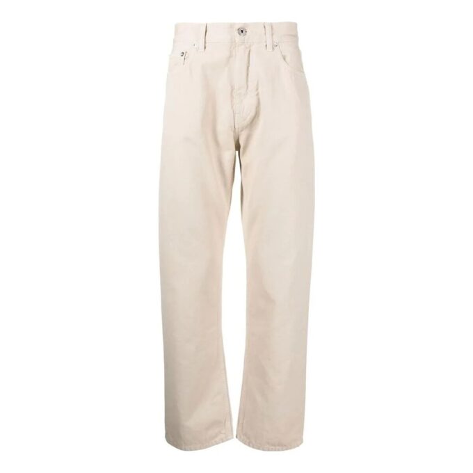 Pantalones rectos con cremallera «Beige»