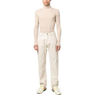 Pantalones rectos con cremallera «Beige»