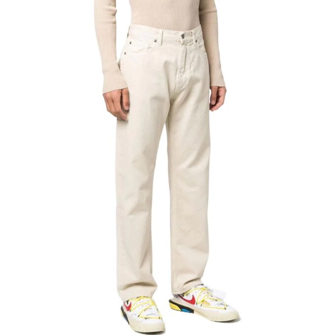 Pantalones rectos con cremallera «Beige»