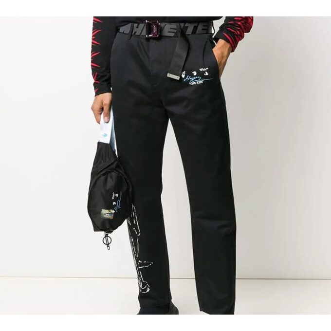 Pantalones rectos con estampado «The Kiss»