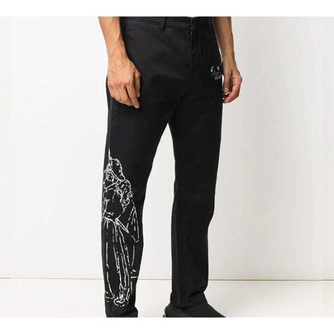 Pantalones rectos con estampado «The Kiss»