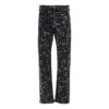 Pantalones rectos informales Off-White para hombre FW22 con efecto salpicadura de pintura, versión en negro