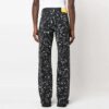 Pantalones rectos informales Off-White para hombre FW22 con efecto salpicadura de pintura, versión en negro