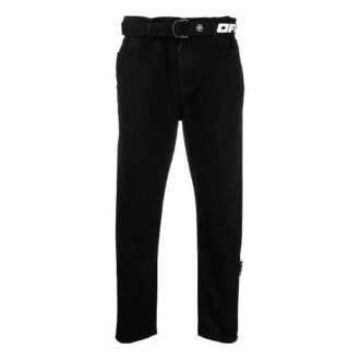 Pantalones vaqueros con logotipo para hombre, temporada primavera-verano 2021, color negro