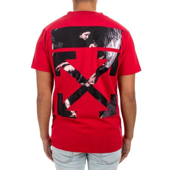 Patrón con logotipo alfabético, versión de manga corta, rojo