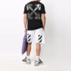 Patrón de logotipo de flecha, pantalones cortos, versión de corte ajustado, negro