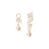 PENDIENTES CON LOGOTIPO, ESTRÁS Y PERLAS