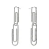 Pendientes Paperclip con strass