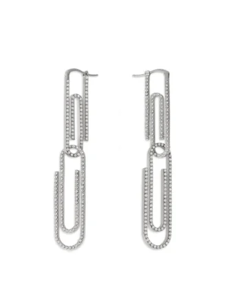 Pendientes Paperclip con strass