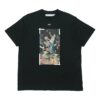 Pintura en el pecho, estampado, manga corta, negro