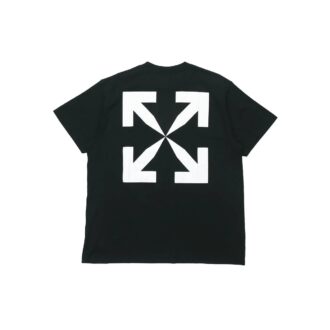 Pintura en el pecho, estampado, manga corta, negro