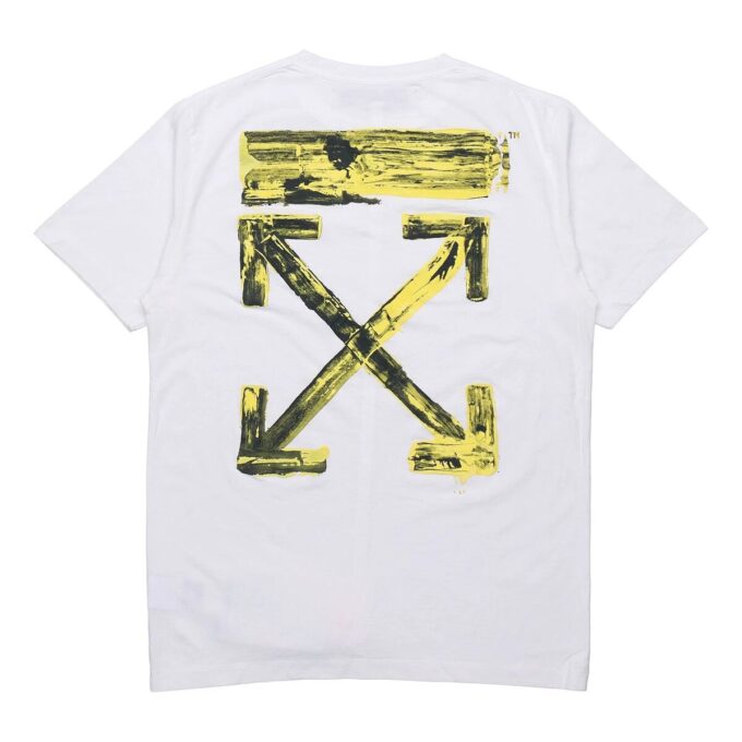 Pintura trasera con estampado de flecha de graffiti, pantalones cortos, blanco