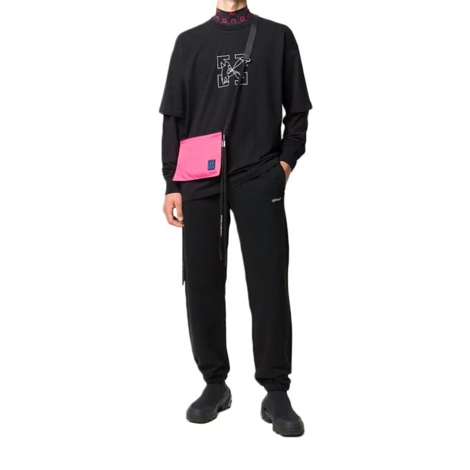 Polo Cargo de manga larga con logo, negro