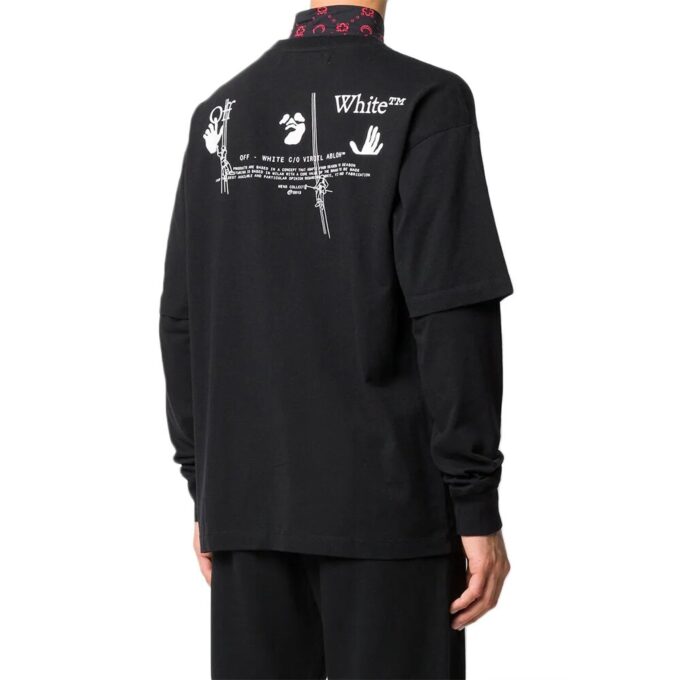 Polo Cargo de manga larga con logo, negro