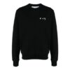 Polo de cuello redondo con estampado del logotipo de la temporada SS21, versión de manga corta, negro
