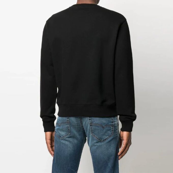 Polo de cuello redondo con estampado del logotipo de la temporada SS21, versión de manga corta, negro