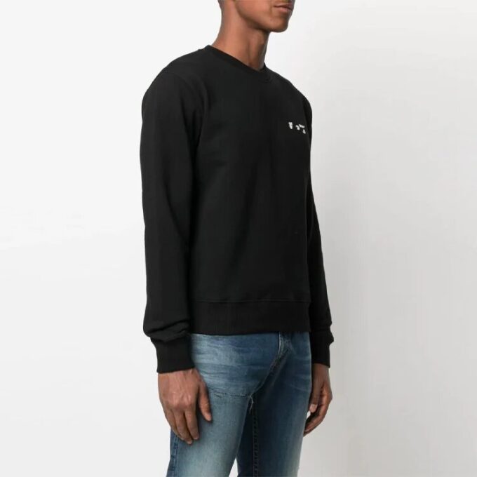 Polo de cuello redondo con estampado del logotipo de la temporada SS21, versión de manga corta, negro