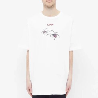 Polo de manga corta holgado con estampado de araña y logotipo de Spider-Man